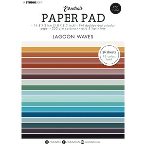 Pad de papeles A5 Studio Light Essentials Unicolor Lagoon Waves 36 hojas