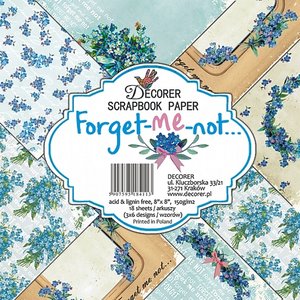 Pad 8x8&quot; Decorer 18 papeles Forget-me-not