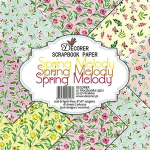 Pad 8x8&quot; Decorer 18 papeles Spring Melody