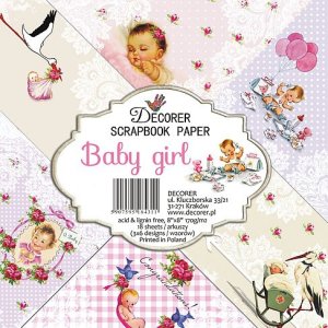 Pad 8x8" Decorer 18 papeles BABY GIRL