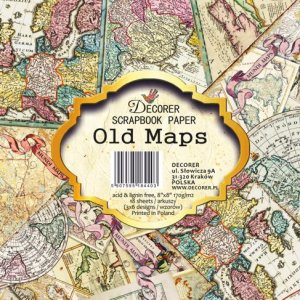 Pad 8x8" Decorer 18 papeles OLD MAPS