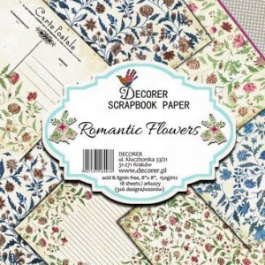 Pad 8x8" Decorer 18 papeles ROMANTIC FLOWERS