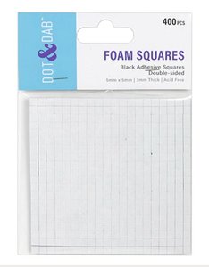 Dot & Dab cuadraditos de foam negros 3 mm adhesivos doble cara 5x5 mm 400 pcs