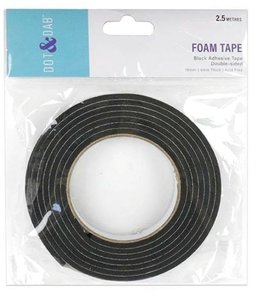 Dot & Dab cinta de foam adhesiva Negra espesor 4 mm y 18 mm de ancho
