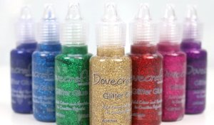 Set 7 colores adhesivos con glitter Dovecraft