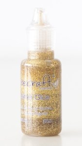 Adhesivo con glitter Dovecraft color dorado 20 ml