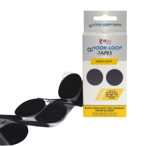 Círculos de velcro autoadhesivos Stix2 para Fijaciones Extremas color NEGRO 45 mm x 6 pcs