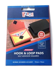 Stix2 Cuadrados de velcro adhesivos 19x19 mm 24 pcs color negro