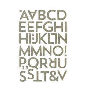 Alfabetos Glitter Gold Block Font