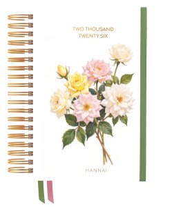 Agenda anual wire-o Crimson Bloom Día Página 2026