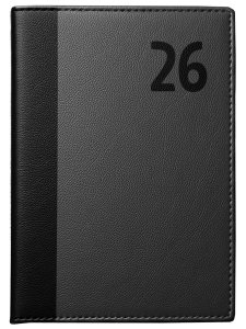 Agenda anual encuadernada Día Página Lumen 2026 Negro