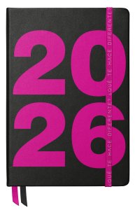 Agenda anual encuadernada Día Página Flash 2026 Rosa