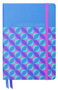 Agenda anual encuadernada Día Página Vintage 2026 Azul