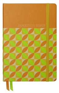 Agenda anual encuadernada Día Página Vintage 2026 Naranja