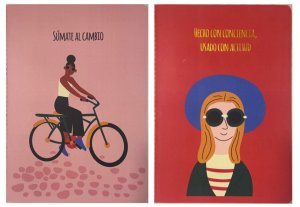 Pack 2 cuadernos punteados 64 pags Rosa / Rojo