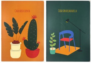 Pack 2 cuadernos punteados 64 pags Naranja / Verde
