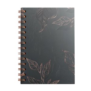 Notebook tamaño A5 96 hojas punteadas Leaf Negro