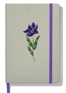 Notebook A5 cubierta dura entelada 96 hojas punteadas Bordado Azul