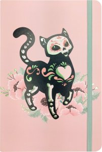 Notebook A5 cubierta dura 96 pags punteadas Bitter Sweet Cat Rosa