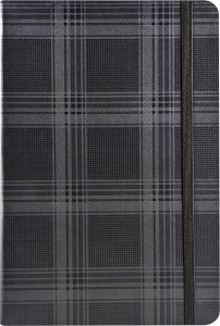 Notebook A5 tapa dura enguatada 96 pags punteadas Suite Negro gris