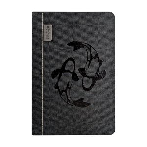 Notebook A5 tapa dura entelada 96 pags punteadas Ocean Negro