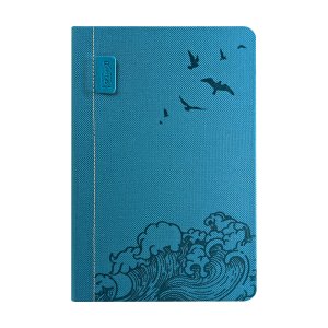Notebook A5 tapa dura entelada 96 pags punteadas Ocean Azul medio