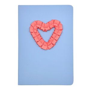 Notebook A5 tapa dura con adornos 192 pags punteadas Heart rojo