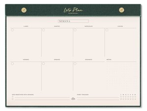 Notepad Semanal TGM Premium Let's Plan Verde Oliva