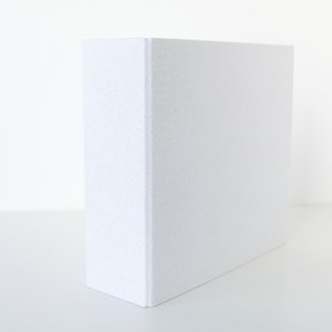 Álbum 6"x8" lomo ancho tela de purpurina blanca Kimidori Colors