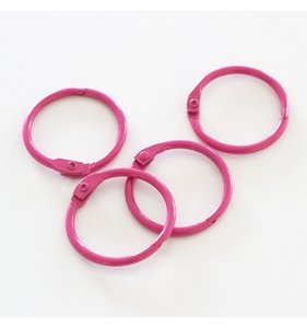 Set 4 anillas 1" - 2,5 cm Fucsia