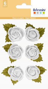 Rosas blancas de papel 6 pcs col. Nos Casamos de Artemio