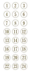 Pegatinas puffy números Calendario de Adviento Round Gold
