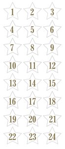 Pegatinas puffy números Calendario de Adviento Stars Gold