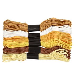 Set madejas hilos de algodón 6 pcs Yellows
