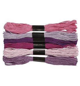 Set madejas hilos de algodón 6 pcs Violets