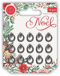 Set de charms metálicos Noel Wreaths