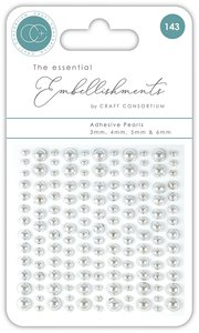 Craft Consortium The Essential Embellishments Adhesive Pearls Silver