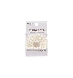 Rollo adhesivo de perlitas Single White