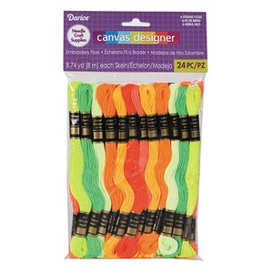 Set madejas de hilo de algodón en tonos neon