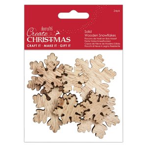 Siluetas de madera gruesas Create Christmas Snowflakes 24 pcs
