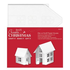 Casitas pretroqueladas Create Christmas White Paper Houses 6 pcs