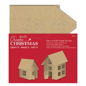 Casitas pretroqueladas Create Christmas Kraft Paper Houses 6 pcs