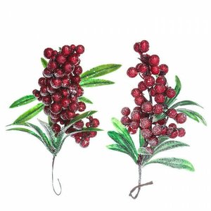 Racimos con hojas y bayas rojas DP Craft Christmas