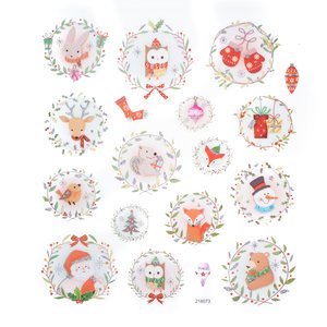DP Christmas Stickers Animal Wreaths
