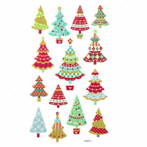 DP Christmas Pegatinas de foam Glitter Trees