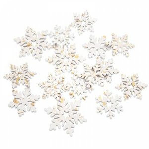Maderitas DP Christmas Snowflakes White & Gold 15 pcs
