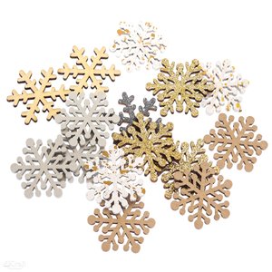 Maderitas DP Christmas glitter Snowflakes Neutral 15 pcs