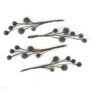 DP Christmas Frosted Twigs with Berries Black 4 pcs