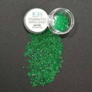 Diamantes acrílicos para Shakers Verdes 2,5 mm