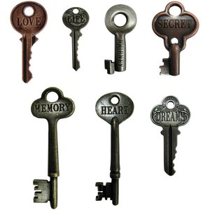 Tim Holtz Idea-Ology Metal Word Keys 7 pcs